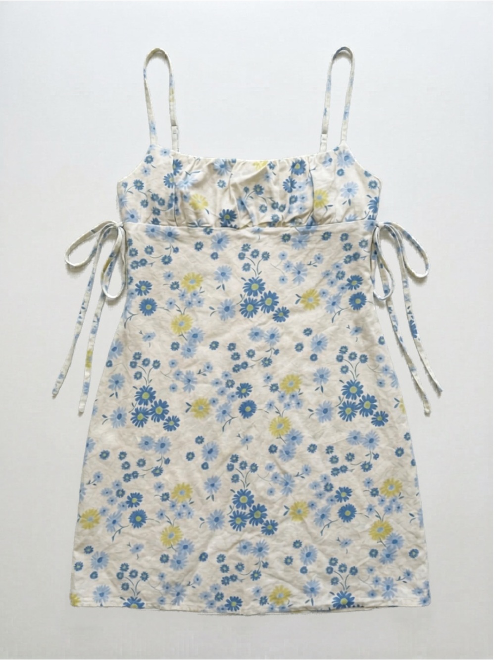 Zara Cream Daisy Print Sundress Blue & Yellow Women’s Size S